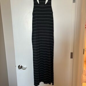Anama Black Striped Racerback Maxi Dress
